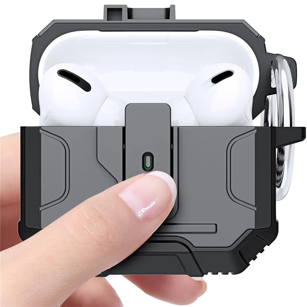 For Apple AirPods 3 Protective Case Soft TPU+PC Earbuds Charging Case Cover - Black - 3