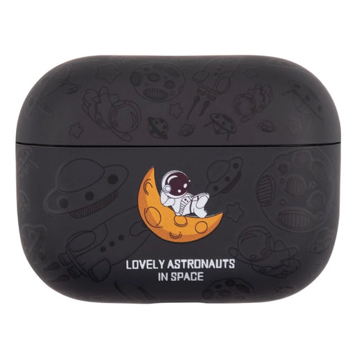 For Apple AirPods Pro Water Transfer Printing TPU Earphone Charging Case Anti-fall Protective Cover - Black Astronaut - 1