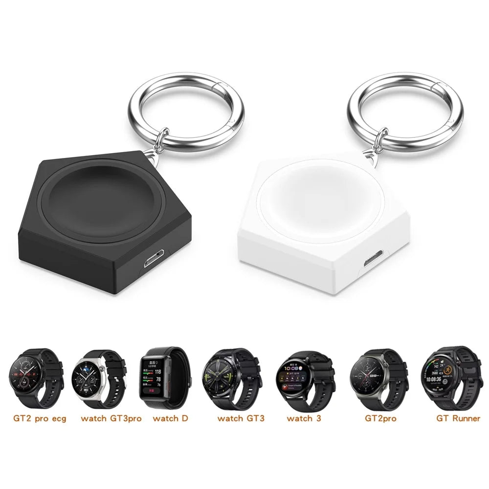 For Huawei Watch GT 2 Pro/Watch GT 3/Watch D/Watch 3 Portable Wireless Charger Smartwatch Charging Dock - Black - 6