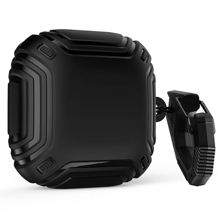 For Beats Fit Pro Charging Case Cover Anti-Drop Headset Protector Soft TPU Shockproof Case with Hook - Black - 1