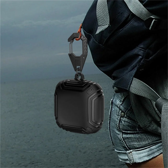 For Beats Fit Pro Charging Case Cover Anti-Drop Headset Protector Soft TPU Shockproof Case with Hook - Black - 5