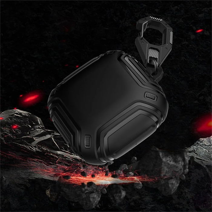 For Beats Fit Pro Charging Case Cover Anti-Drop Headset Protector Soft TPU Shockproof Case with Hook - Black - 6