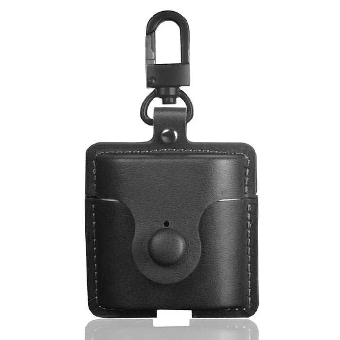 Protective Case for Xiaomi Redmi Bud 3 Anti-Drop Cover Bluetooth-compatible Headset Crazy Horse Textured Shockproof PU Leather Case with Hook - Black - 1