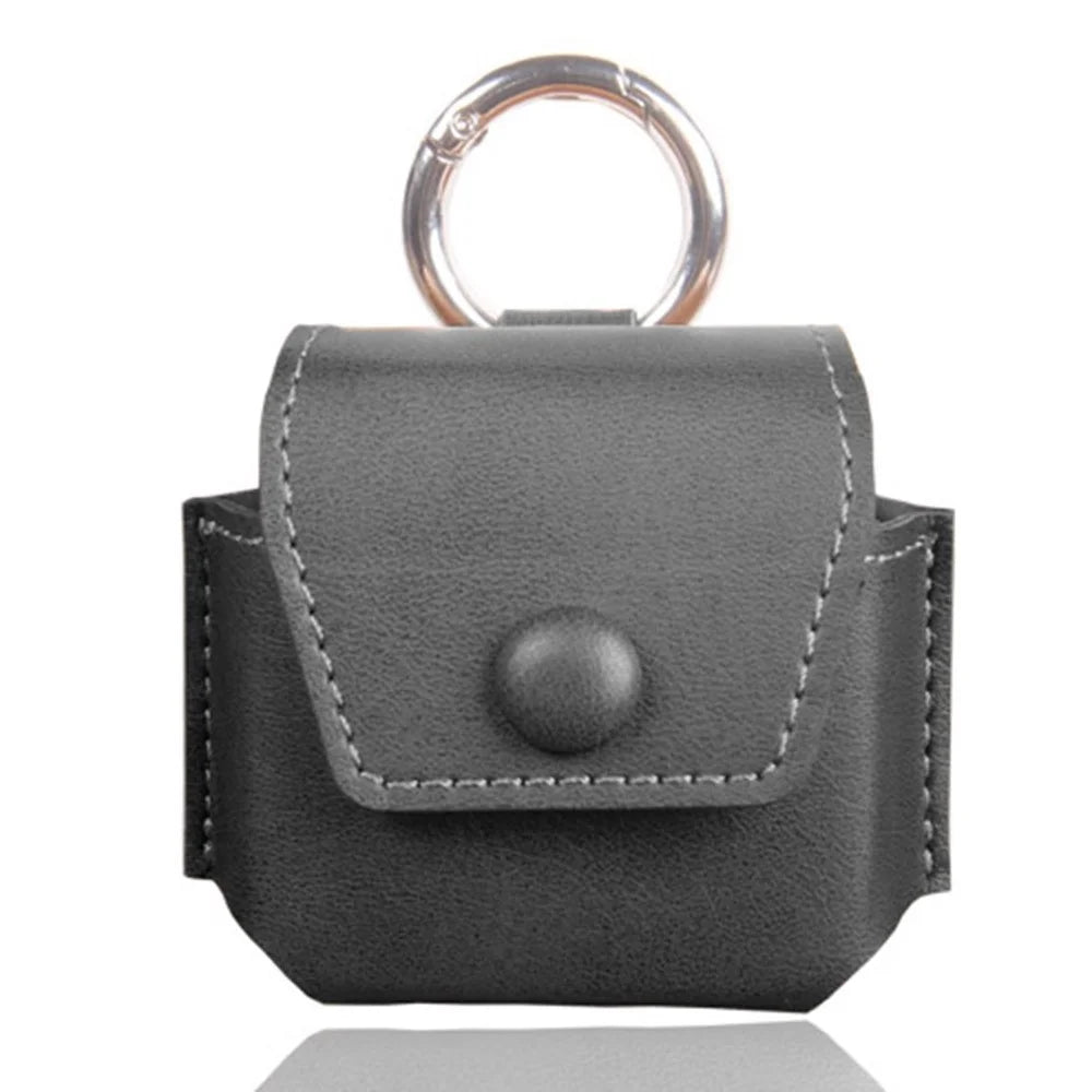 For Samsung Galaxy Buds2 / Buds Live / Buds Pro Bluetooth-compatible Earphone Crazy Horse Texture PU Leather Protective Bag Anti-scratch Anti-drop Cover - Black - 1