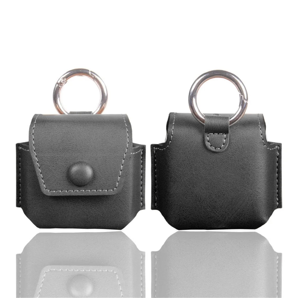 For Samsung Galaxy Buds2 / Buds Live / Buds Pro Bluetooth-compatible Earphone Crazy Horse Texture PU Leather Protective Bag Anti-scratch Anti-drop Cover - Black - 3
