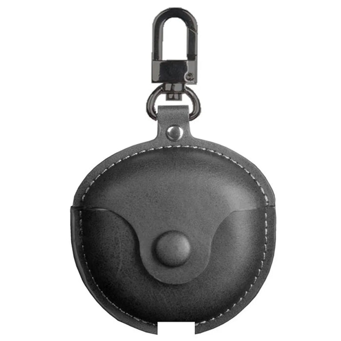 For Huawei FreeBuds 4 / 4E Crazy Horse Texture PU Leather Protective Case Bluetooth-compatible Earphone Anti-drop Anti-lost Cover - Black - 1