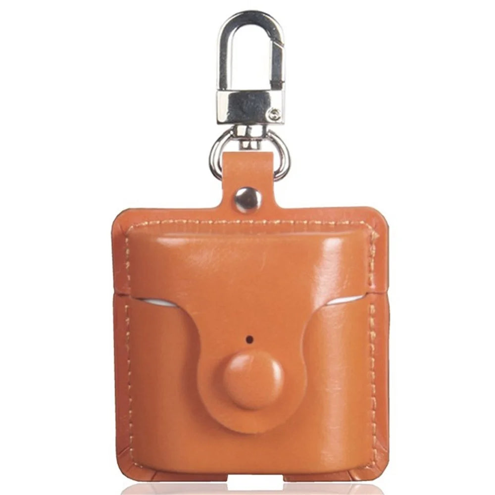 For Xiaomi Redmi Buds 3 Bluetooth-compatible Earphone Oil Texture PU Leather Protective Cover Anti-drop Sleeve - Brown - 1