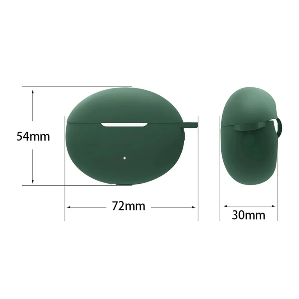 For Huawei FreeBuds 5i Bluetooth-compatible Earphone Silicone Case Anti-drop Anti-scratch Protective Cover with Anti-lost Buckle - Blackish Green - 7