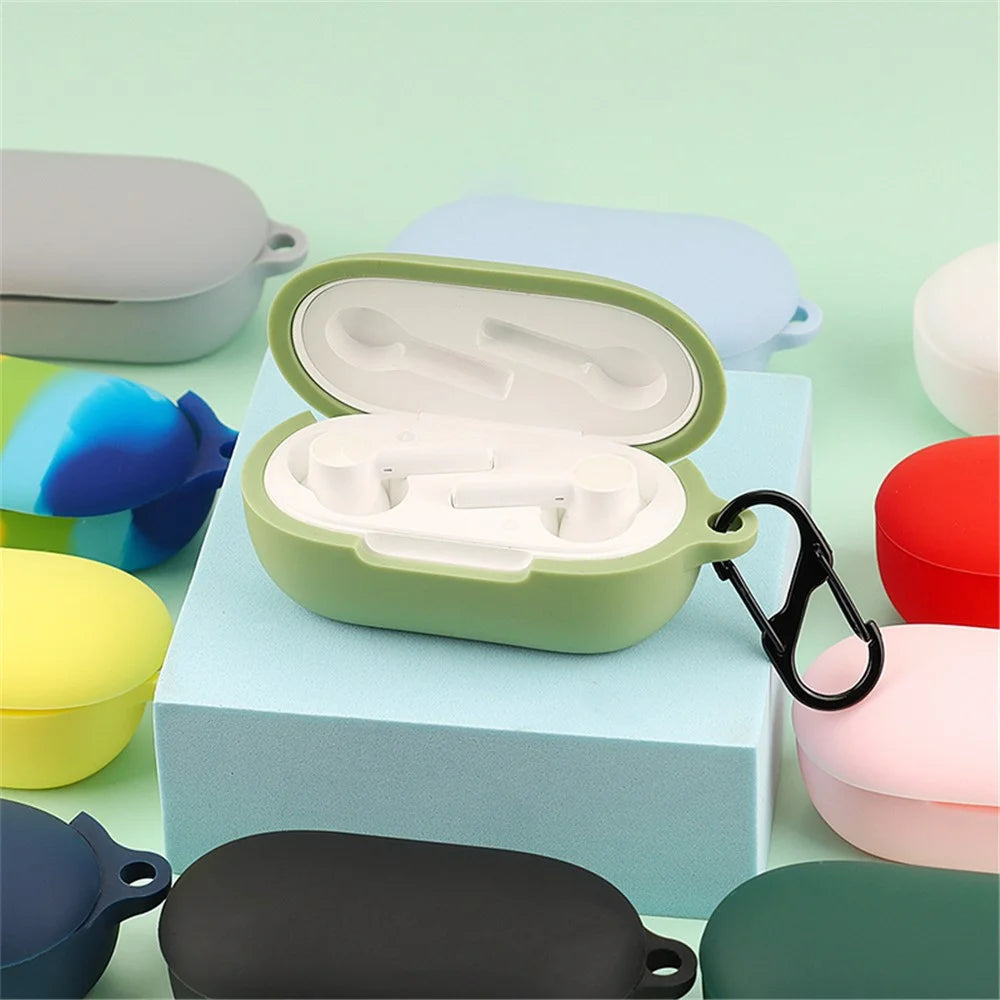 For OnePlus Buds Z2 Bluetooth-compatible Earphone Silicone Protective Case Drop-proof Cover with Anti-lost Buckle - Sky Blue - 2
