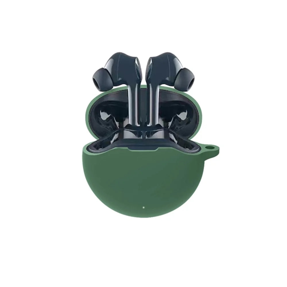 For Noise Buds VS303 Wireless Bluetooth-compatible Headphone Silicone Case Earphone Waterproof Cover (with Hook) - Blackish Green - 1