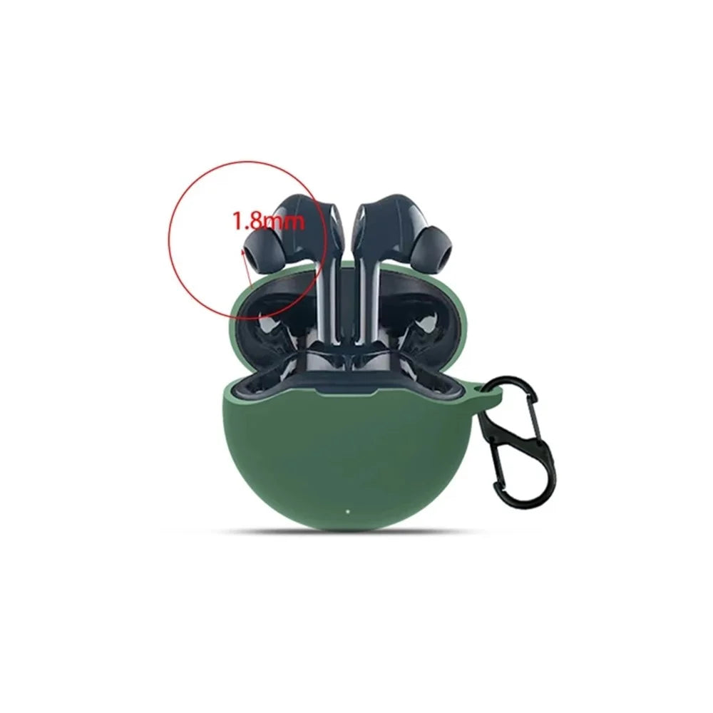 For Noise Buds VS303 Wireless Bluetooth-compatible Headphone Silicone Case Earphone Waterproof Cover (with Hook) - Blackish Green - 2