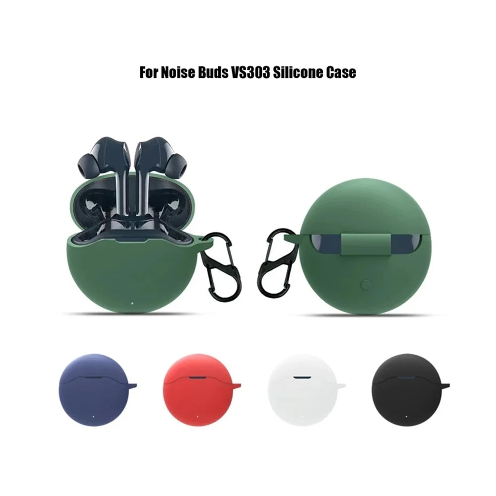 For Noise Buds VS303 Wireless Bluetooth-compatible Headphone Silicone Case Earphone Waterproof Cover (with Hook) - Blackish Green - 5