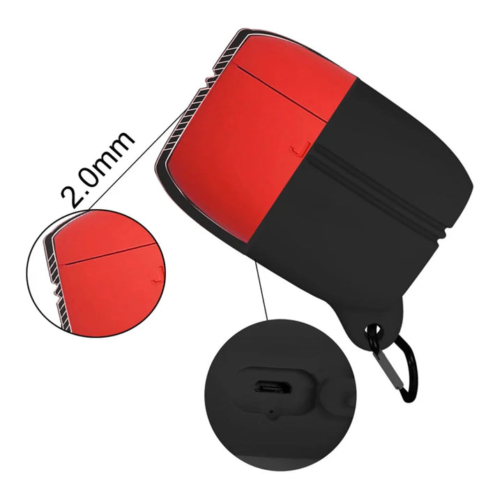 For Jabra Elite Active 65t Soft Silicone Sleeve Bluetooth-compatible Earphones Protective Case, with Anti-lost Buckle - Red - 3