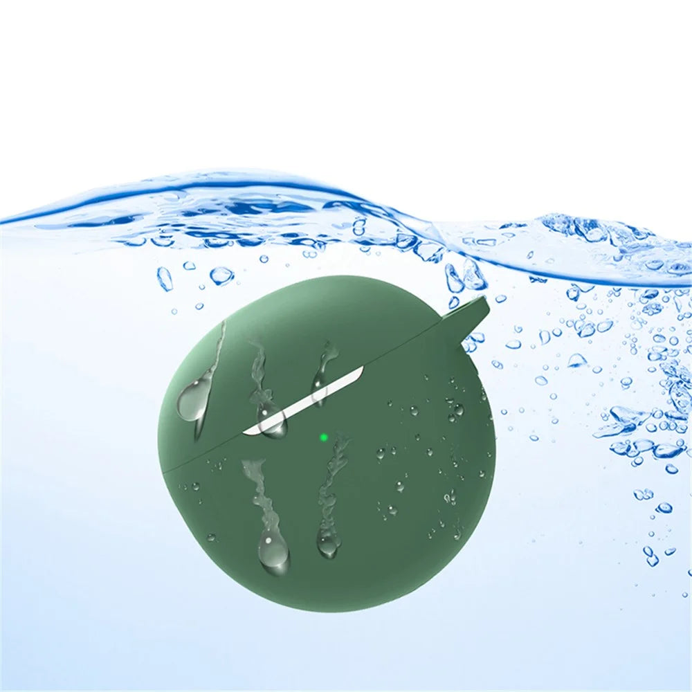 Waterproof Silicone Case for Huawei FreeBuds 4 / 4E Earphone Protective Cover with Hook - Blackish Green - 4