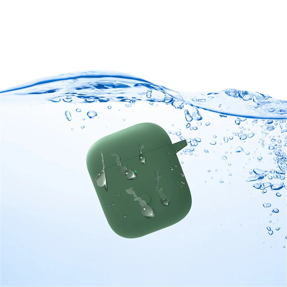 For Realme Buds Air Neo TWS Headset Silicone Case Bluetooth-compatible Earbuds Protective Cover with Anti-Lost Buckle - Blackish Green - 3