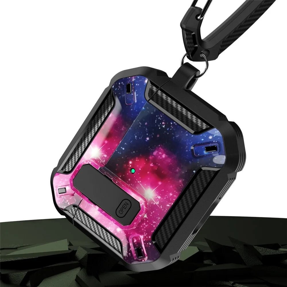 For Apple AirPods with Charging Case (2016) / (2019) / AirPods with Wireless Charging Case (2019) Protector Bluetooth-compatible Earphone Case Soft TPU+PC Shockproof Cover - Blue / Camo Blue - 4