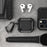 For Apple AirPods 3 Carbon Fiber Pattern Protective Case Portable Bluetooth-compatible Earbuds Soft TPU+PC Cover with Buckle - Black - 7