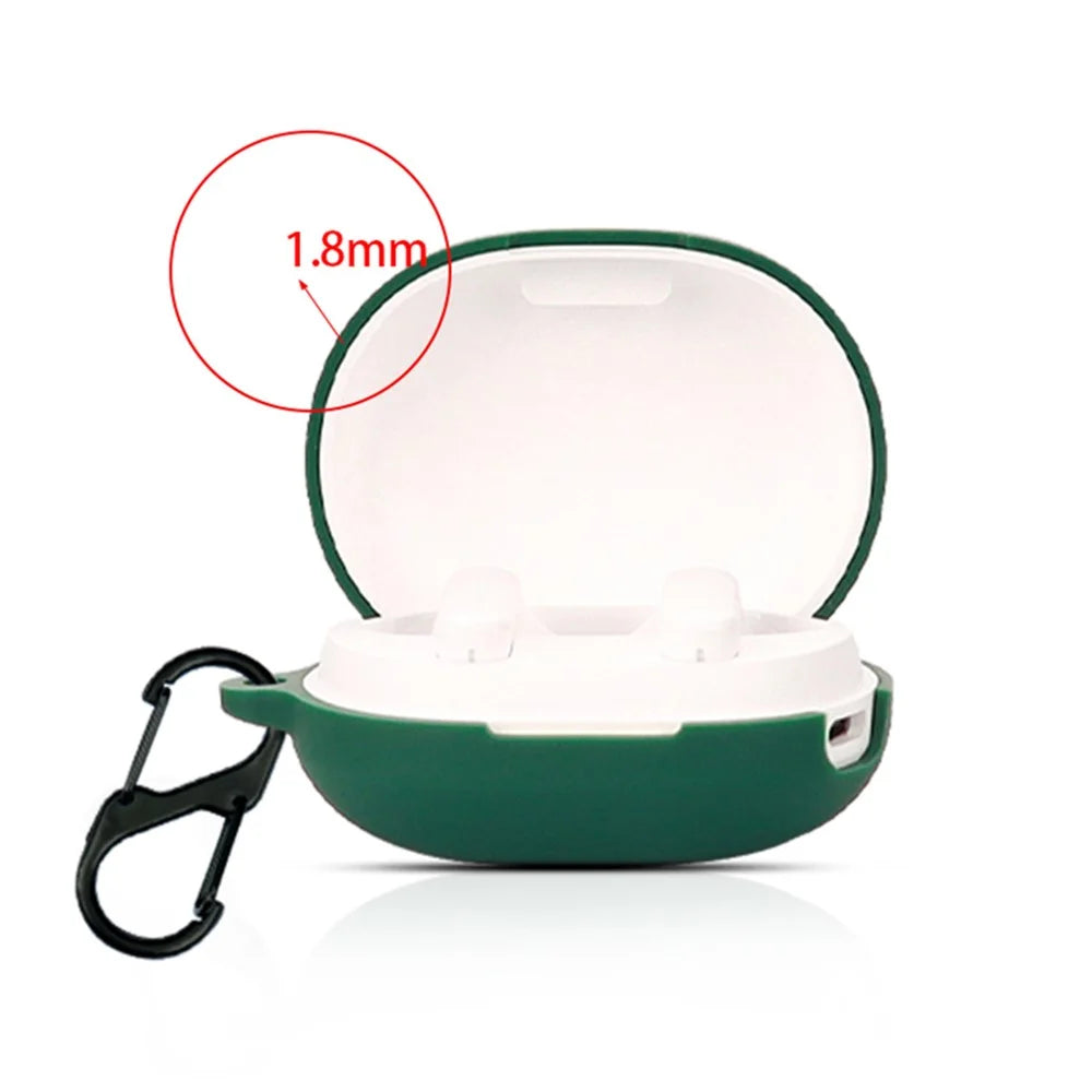 Shockproof Case for Haylou MoriPods Wireless Earbuds Protector with Anti-Lost Buckle Bluetooth-compatible Headset Silicone Cover - Blackish Green - 5