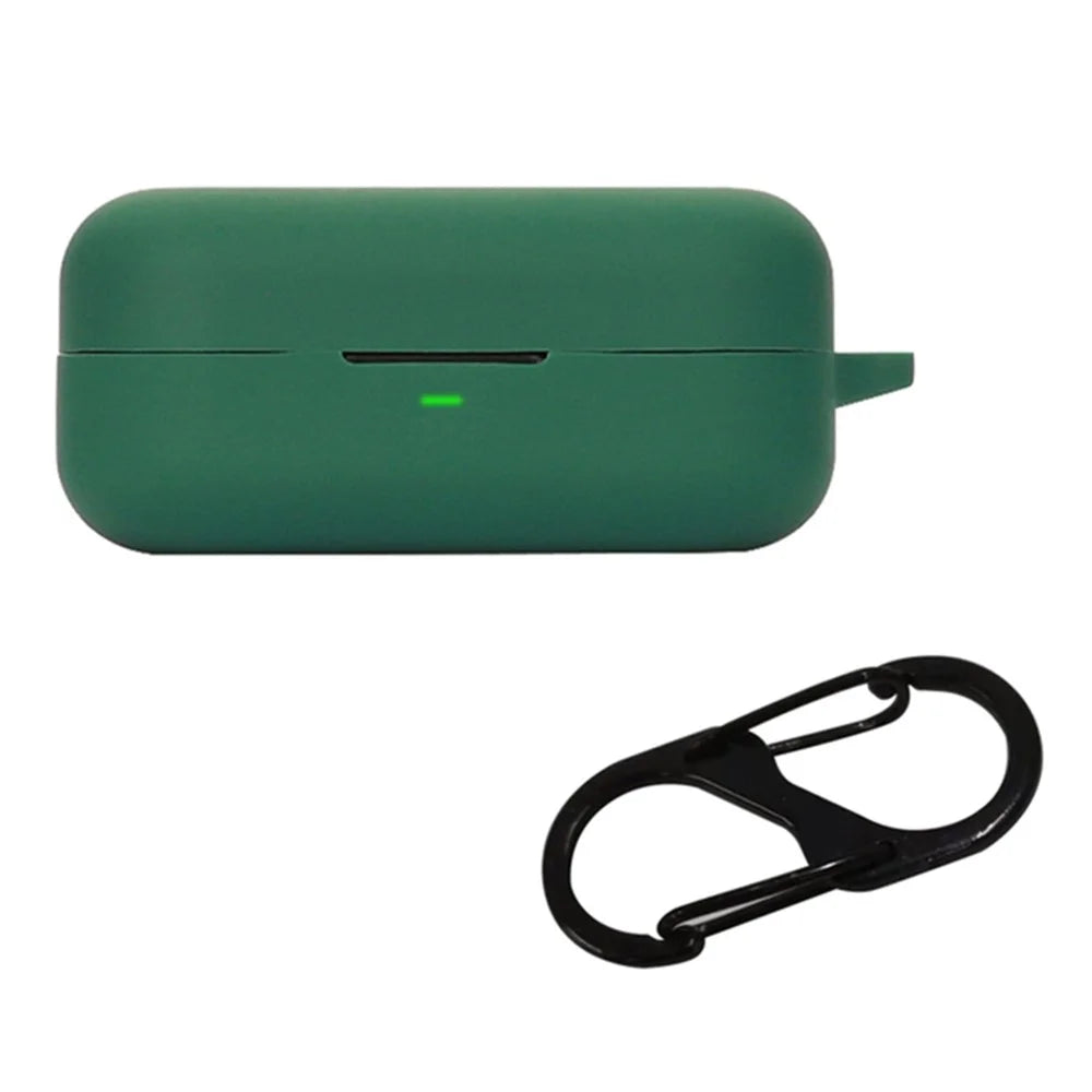For B&O Beoplay EX Bluetooth-compatible Earphone Anti-drop Silicone Cover Protective Case with Anti-lost Buckle - Blackish Green - 1
