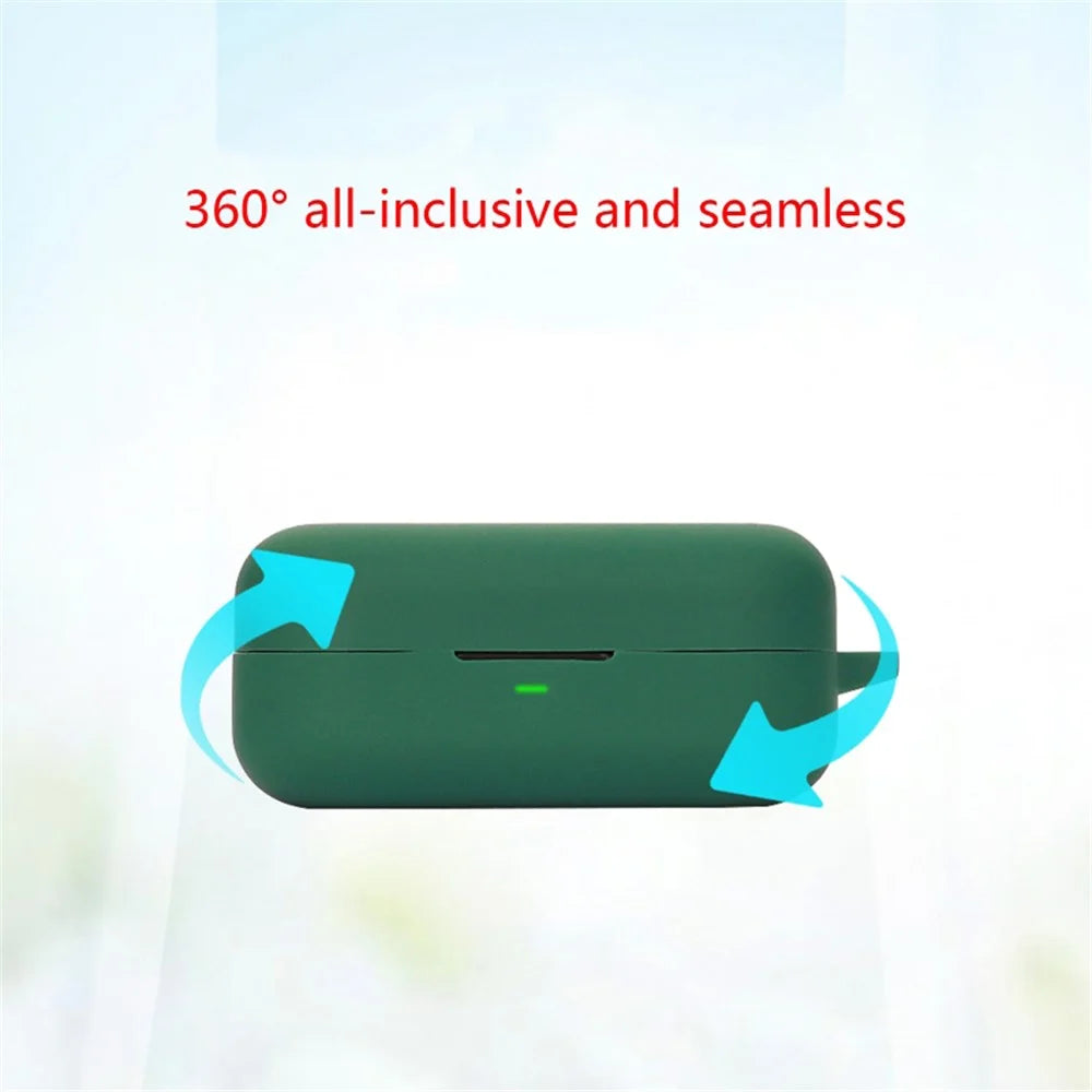 For B&O Beoplay EX Bluetooth-compatible Earphone Anti-drop Silicone Cover Protective Case with Anti-lost Buckle - Blackish Green - 2