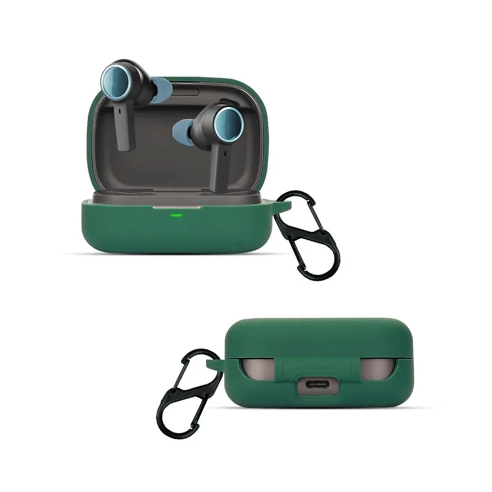 For B&O Beoplay EX Bluetooth-compatible Earphone Anti-drop Silicone Cover Protective Case with Anti-lost Buckle - Blackish Green - 5