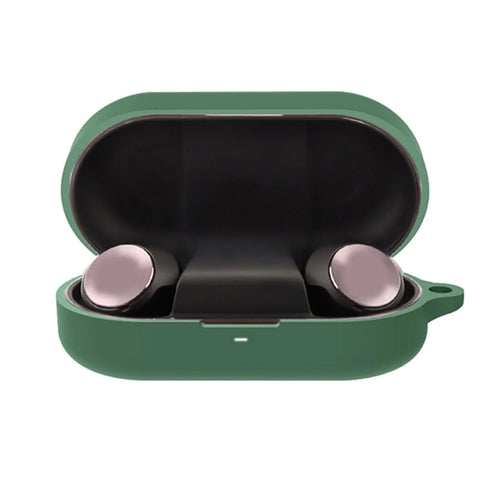 For B&O Beoplay EQ Bluetooth-compatible Earphone Soft Silicone Protective Case Drop-proof Cover with Anti-lost Buckle - Blackish Green - 1