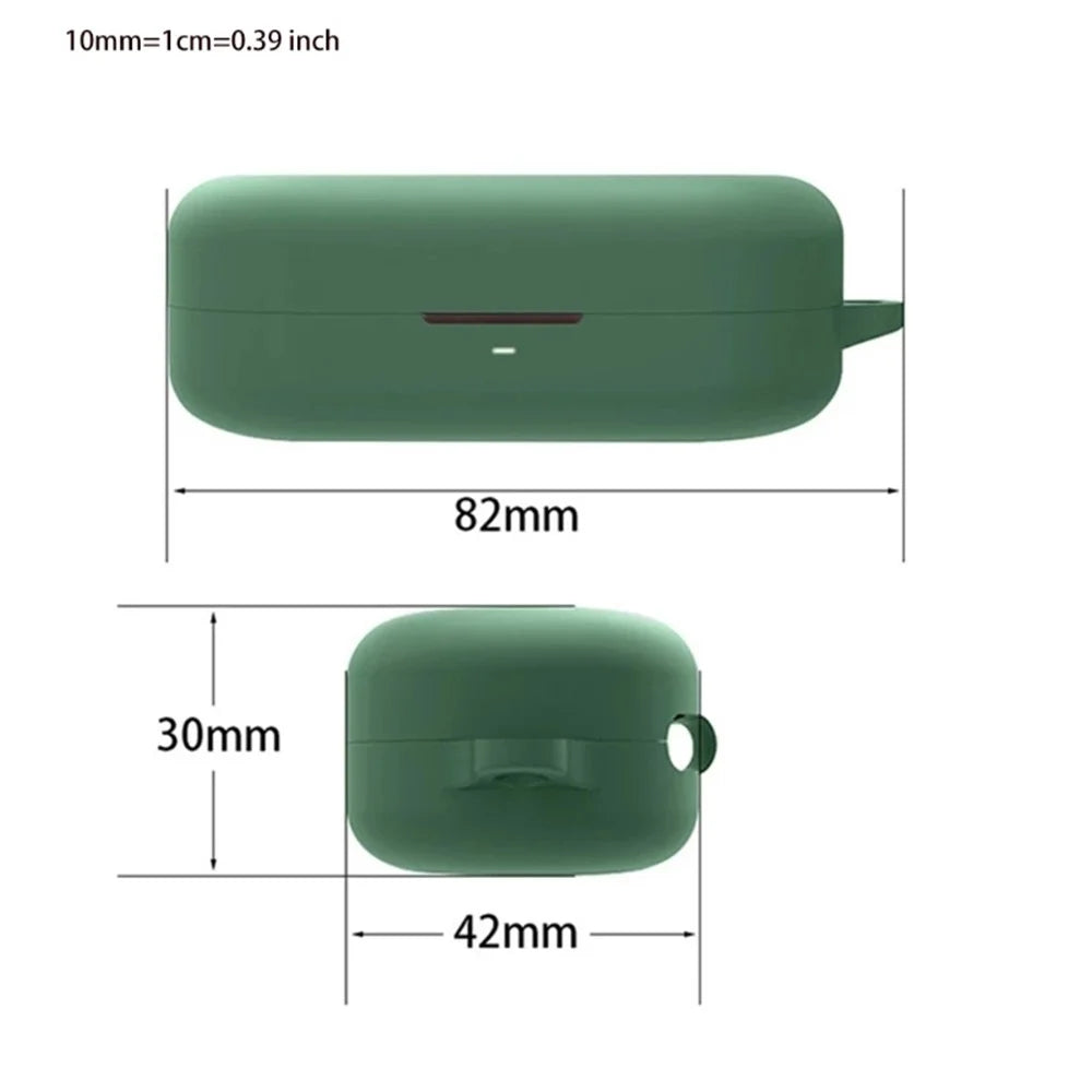 For B&O Beoplay EQ Bluetooth-compatible Earphone Soft Silicone Protective Case Drop-proof Cover with Anti-lost Buckle - Blackish Green - 7
