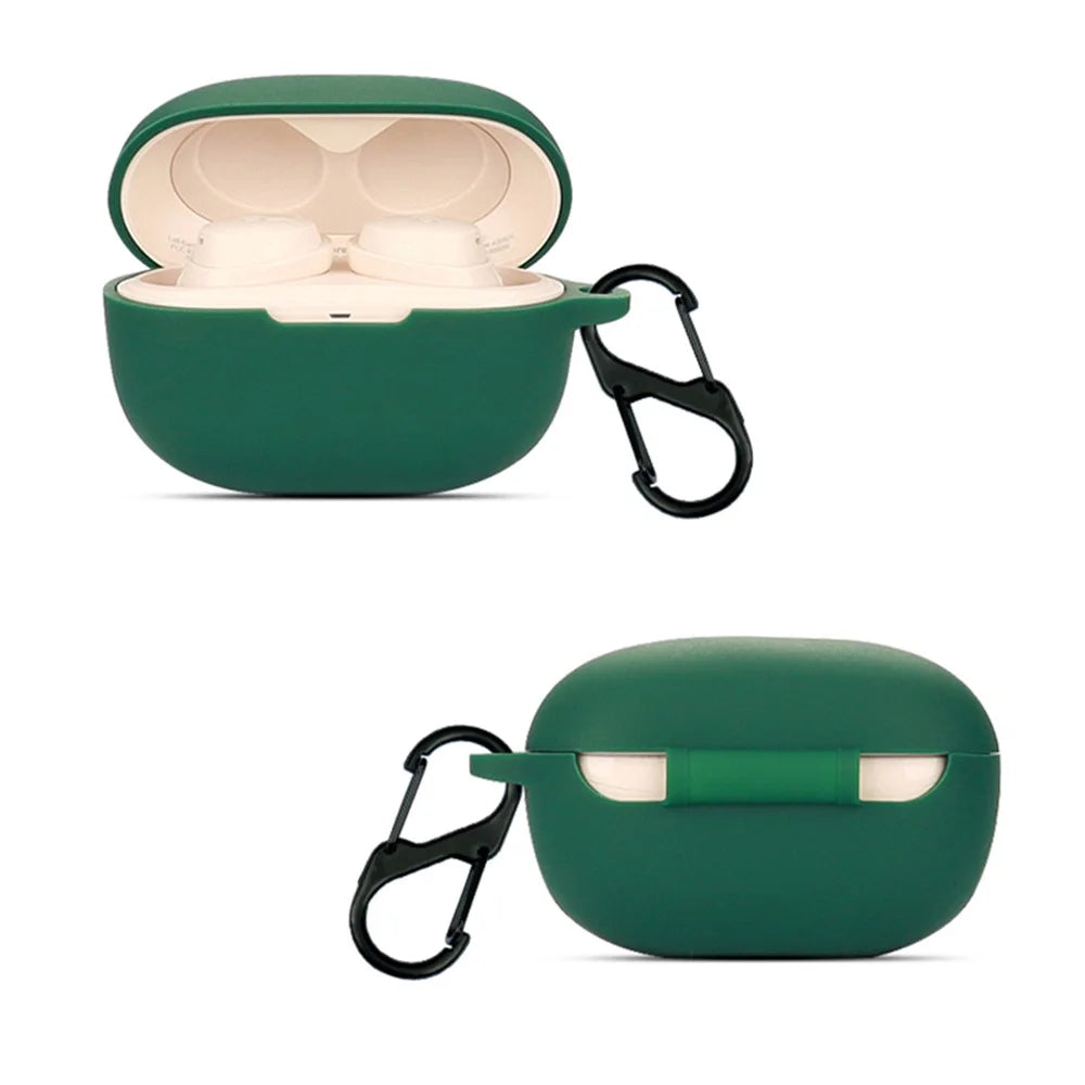 Earphone Silicone Sleeve for SoundCore Life A3i, Soft Protection Cover Case with Anti-lost Buckle - Blackish Green - 3