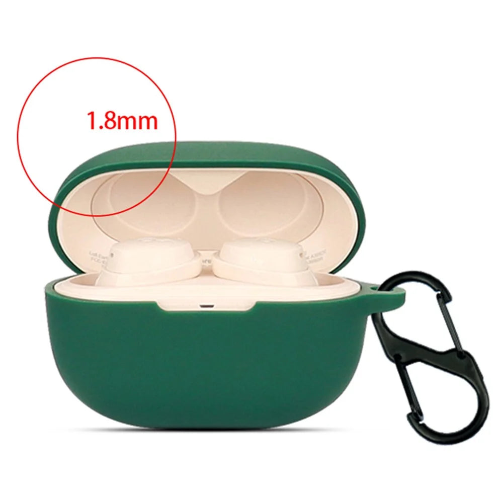 Earphone Silicone Sleeve for SoundCore Life A3i, Soft Protection Cover Case with Anti-lost Buckle - Blackish Green - 4