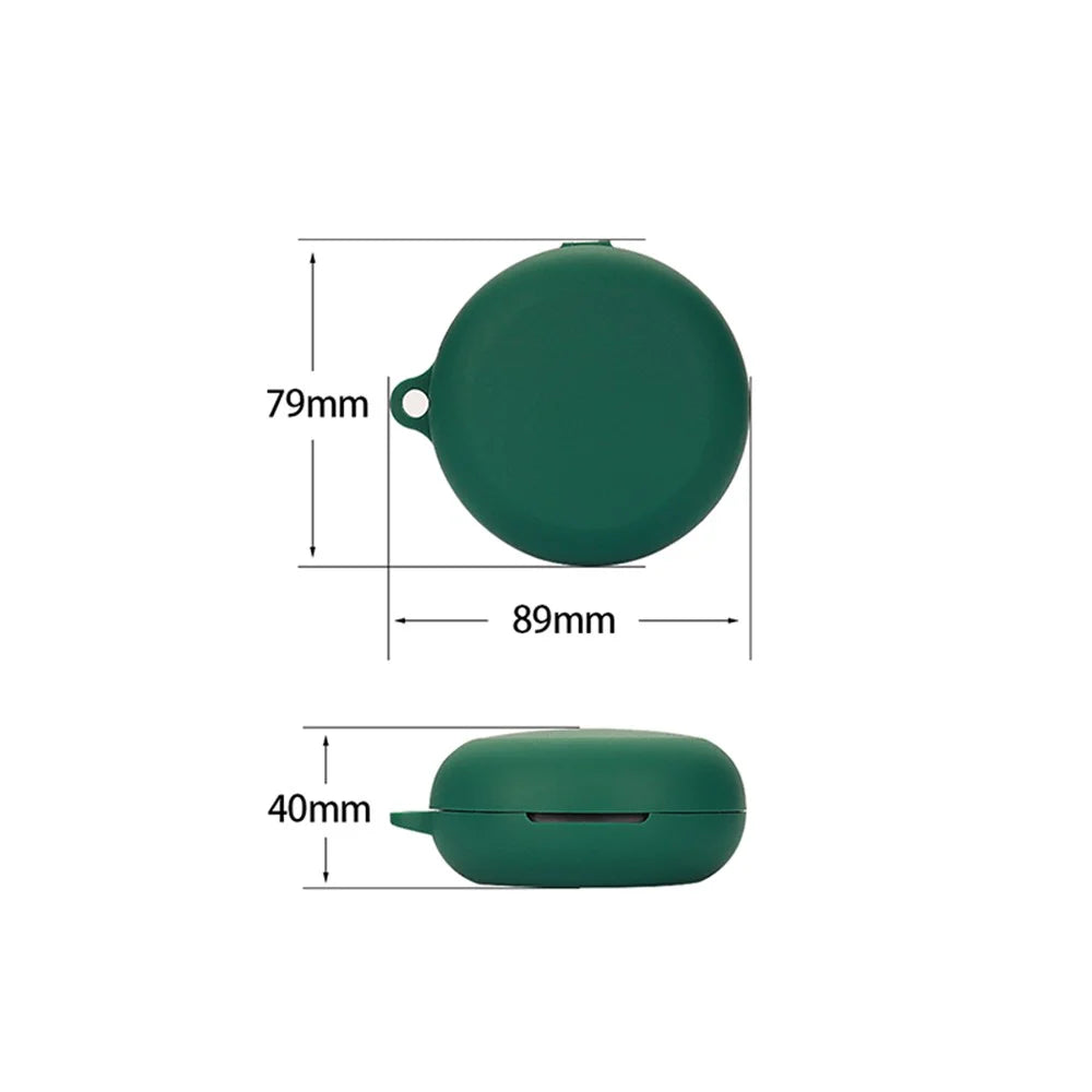 For JBL Free X Silicone Cover Bluetooth-compatible TWS Earphone Protective Sleeve Case with Anti-lost Buckle - Blackish Green - 7
