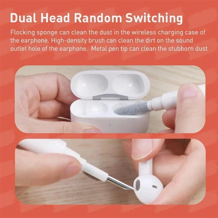Cleaning Brush + Pen + Keycap Puller Wireless Earphone Computer Keyboard Cleaning Tools Set - 5