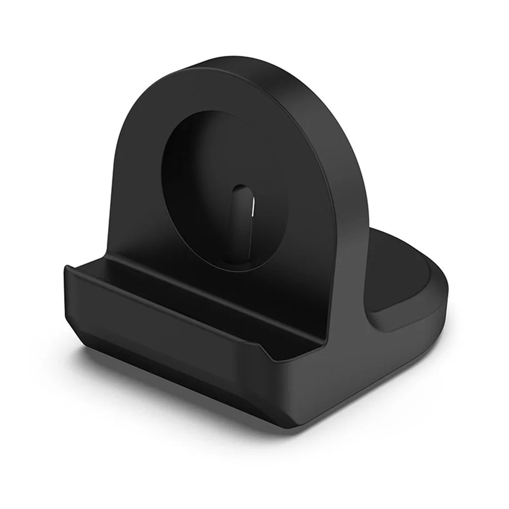 For Samsung Galaxy Watch5 40mm / 44mm Portable Silicone Stand Smart Watch Charger Holder Mount - Black - 1