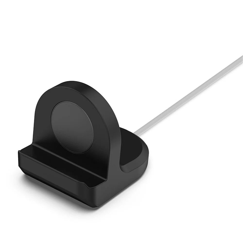 For Samsung Galaxy Watch5 40mm / 44mm Portable Silicone Stand Smart Watch Charger Holder Mount - Black - 2