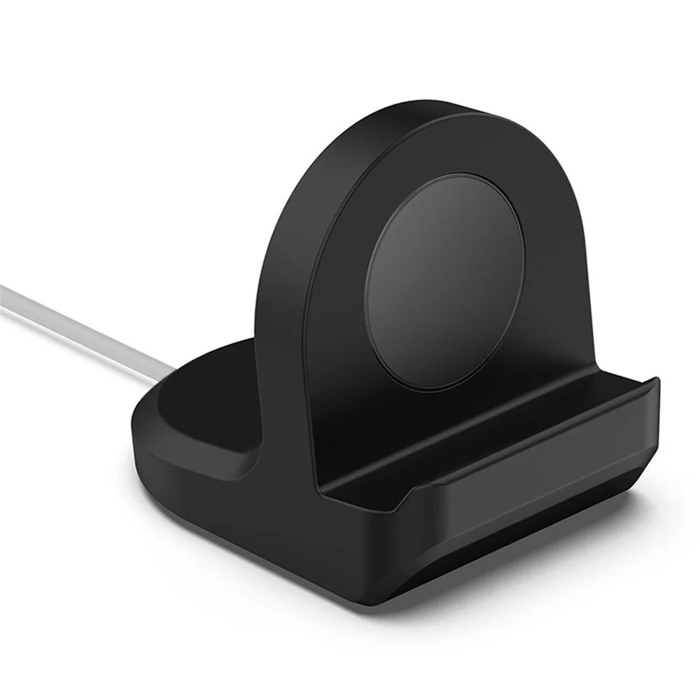 For Samsung Galaxy Watch5 40mm / 44mm Portable Silicone Stand Smart Watch Charger Holder Mount - Black - 3
