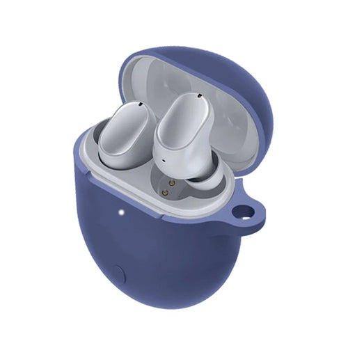 Earphone Silicone Sleeve for Poco Buds Pro, Soft Protection Cover Case with Anti-lost Buckle - Dark Blue - 1