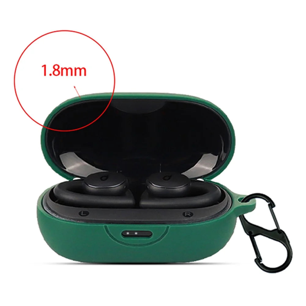 For Anker Soundcore Sport X10 Wireless Sport Earphone Silicone Case Anti-drop Protective Cover with Anti-lost Buckle - Dark Blue - 2