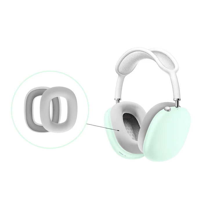 For AirPods Max with USB-C / Max Outer Shell + Earmuff + Headband Protective Cover Anti-Scratch Case - Luminous Green - 2