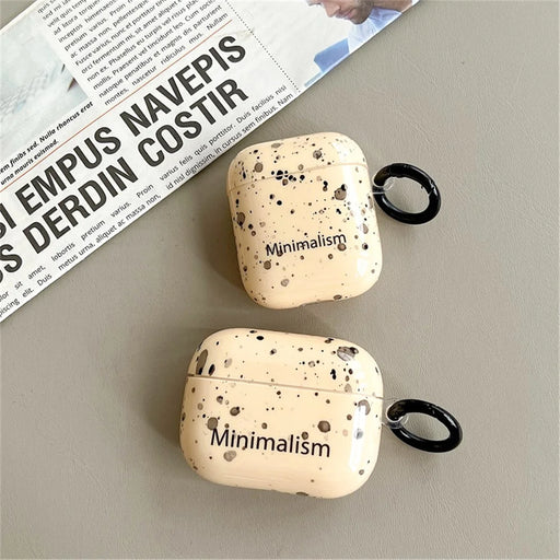 For Apple AirPods with Charging Case (2016)  /  (2019)  /  AirPods with Wireless Charging Case (2019) Anti-Drop Cover Ink Style Dot IMD Portable Earbuds TPU Cover with Buckle - 2