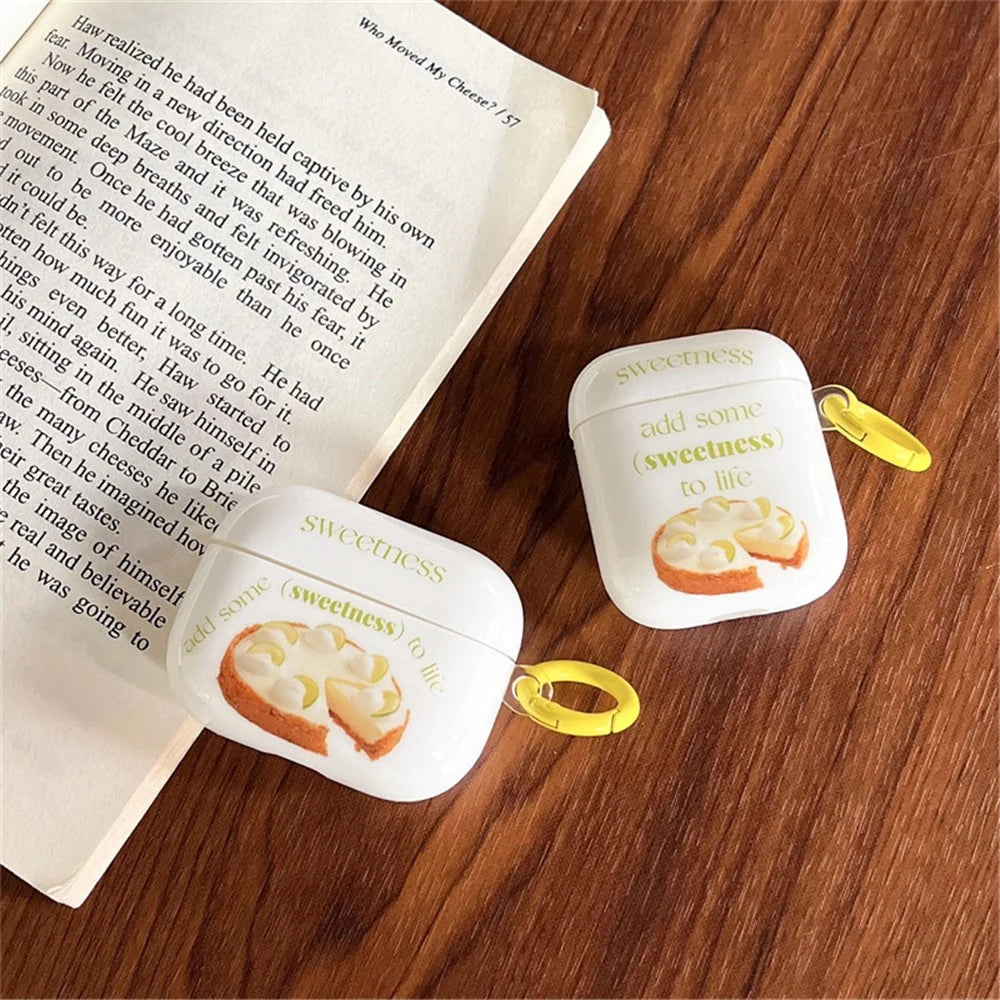 For Apple AirPods with Charging Case (2016)  /  (2019)  /  AirPods with Wireless Charging Case (2019) Anti-Fall Cover Fruit Cake IMD + TPU Earbuds Case with Buckle - 2