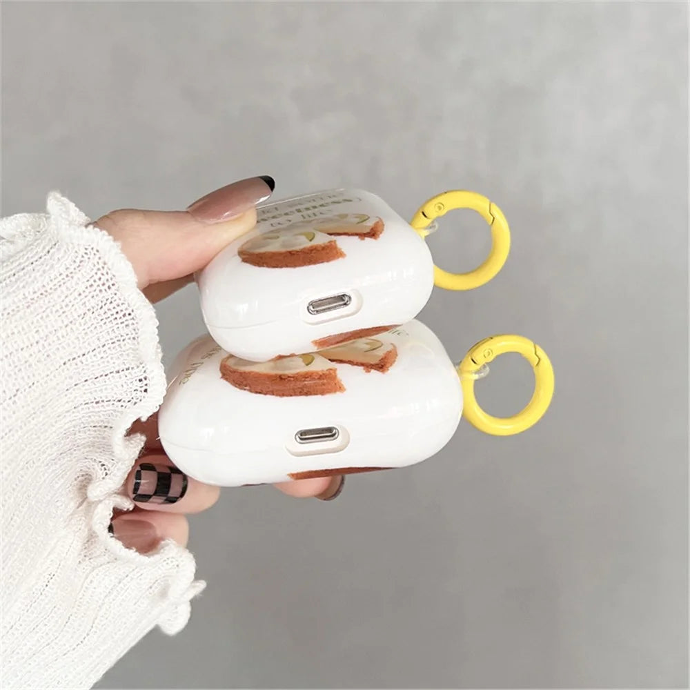 For Apple AirPods with Charging Case (2016)  /  (2019)  /  AirPods with Wireless Charging Case (2019) Anti-Fall Cover Fruit Cake IMD + TPU Earbuds Case with Buckle - 6