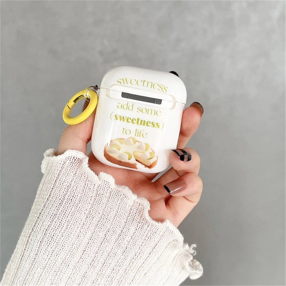 For Apple AirPods with Charging Case (2016)  /  (2019)  /  AirPods with Wireless Charging Case (2019) Anti-Fall Cover Fruit Cake IMD + TPU Earbuds Case with Buckle - 7