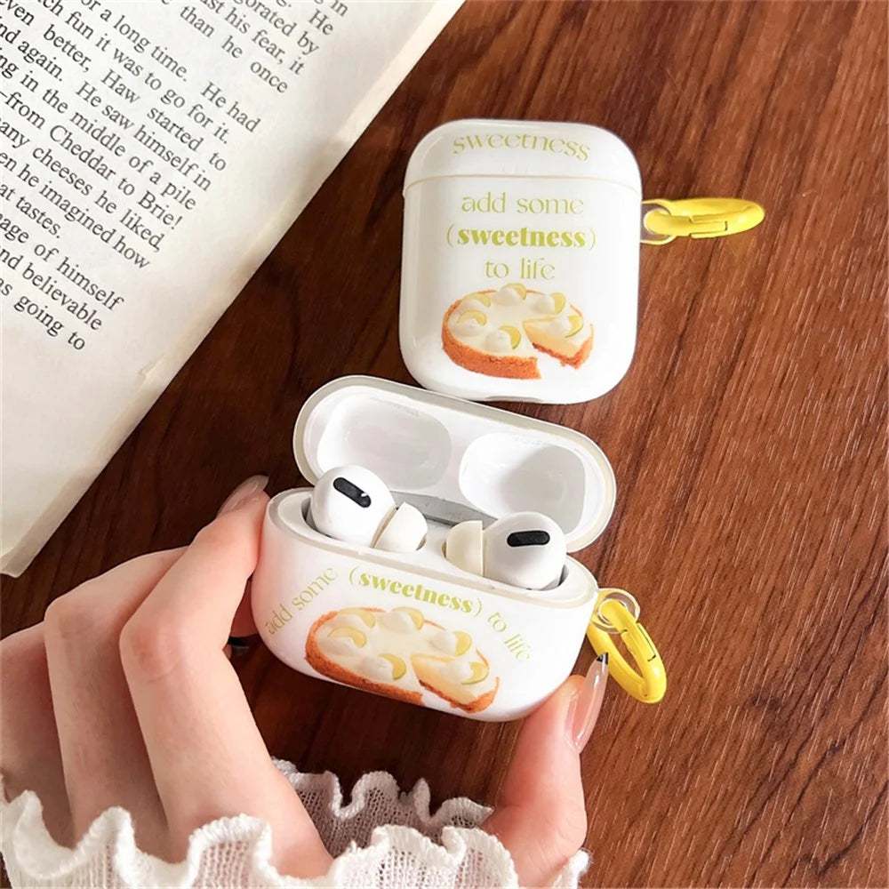 For Apple AirPods Pro Scratch Resistant Case Fruit Cake IMD + TPU Headphone Cover with Buckle - 6
