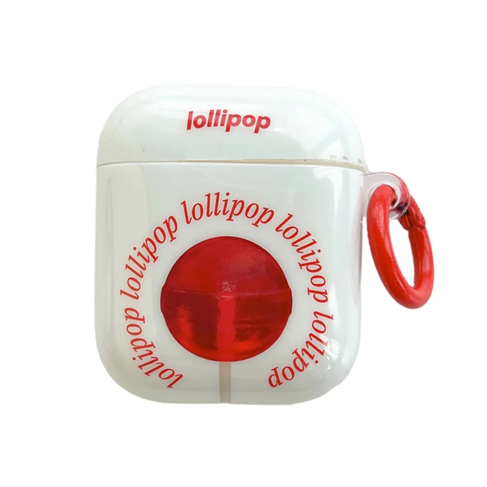 For Apple AirPods with Charging Case (2016)  /  (2019)  /  AirPods with Wireless Charging Case (2019) Anti-Fall Cover Sugar Pattern IMD + TPU Earbuds Case with Buckle - 1