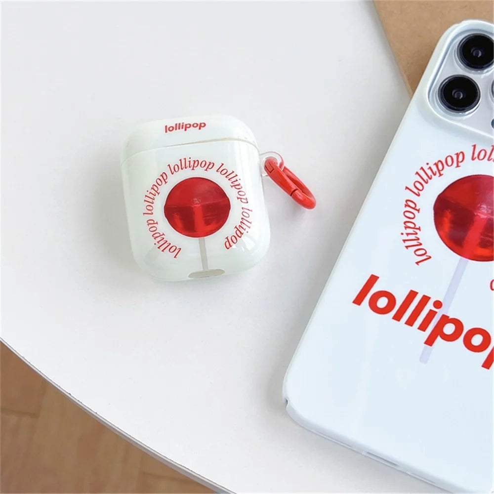 For Apple AirPods with Charging Case (2016)  /  (2019)  /  AirPods with Wireless Charging Case (2019) Anti-Fall Cover Sugar Pattern IMD + TPU Earbuds Case with Buckle - 5