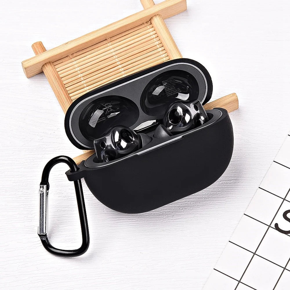 Silicone Case for Huawei FreeBuds Pro 2 All-inclusive Protection Earphone Case Bluetooth-compatible Headset Cover with Anti-Lost Buckle - Black - 2