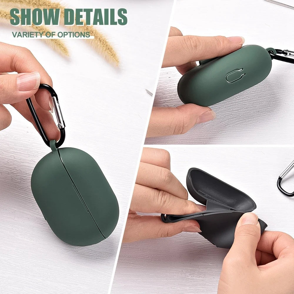 Silicone Case for Huawei FreeBuds Pro 2 All-inclusive Protection Earphone Case Bluetooth-compatible Headset Cover with Anti-Lost Buckle - Black - 7