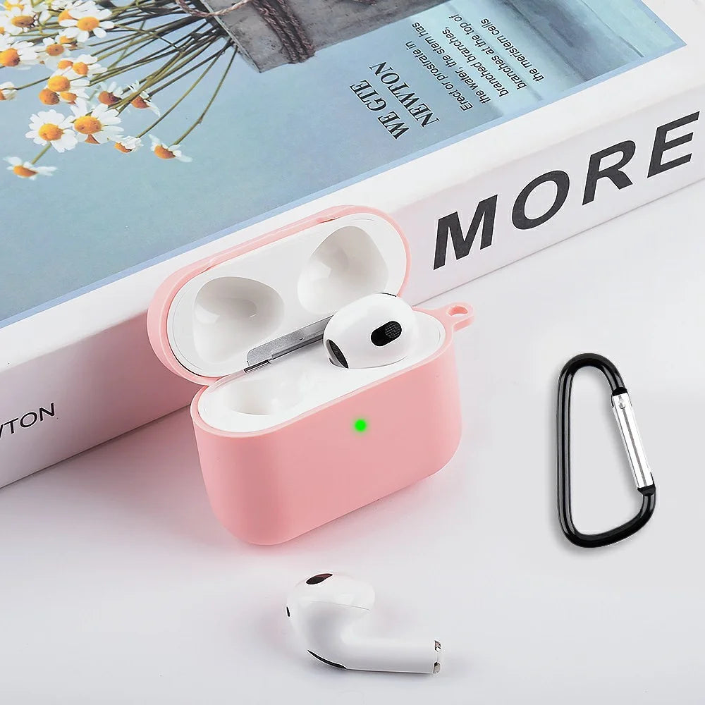 5Pcs / Set For Apple AirPods 3 Portable Protective Case Set Earbuds Soft Silicone Protector Kit with Keychain / Earphone Holder / Anti-lost Neck Strap / Storage Case - Red - 7