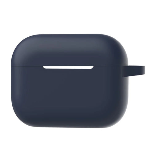 A2 For AirPods Pro 2 Bluetooth-compatible Earphone Soft Silicone Protective Case Flat Bottom Anti-scratch Anti-drop Cover with Ring Buckle - Midnight Blue - 1