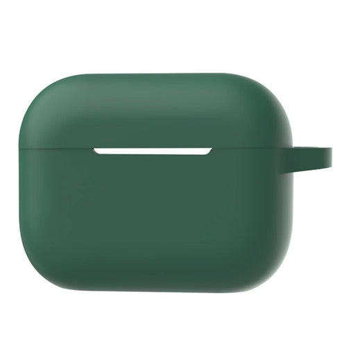 A1 For AirPods Pro 2 Silicone Protective Case Bluetooth-compatible Earphone Flat Bottom Anti-drop Cover with Ring Buckle - Dark Green - 1