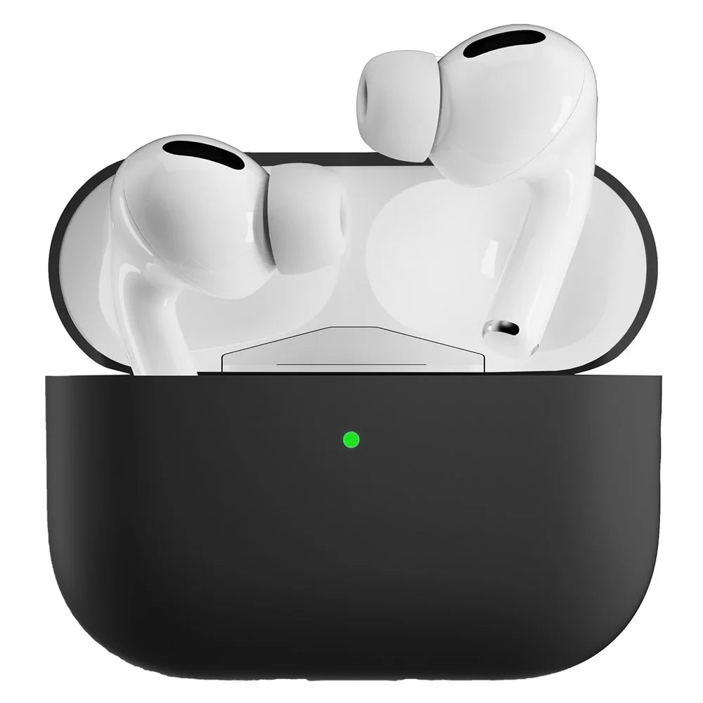 For AirPods Pro 2 Hingeless Design Silicone Case Full Protection Wireless Earphones Skin Cover - Black - 3